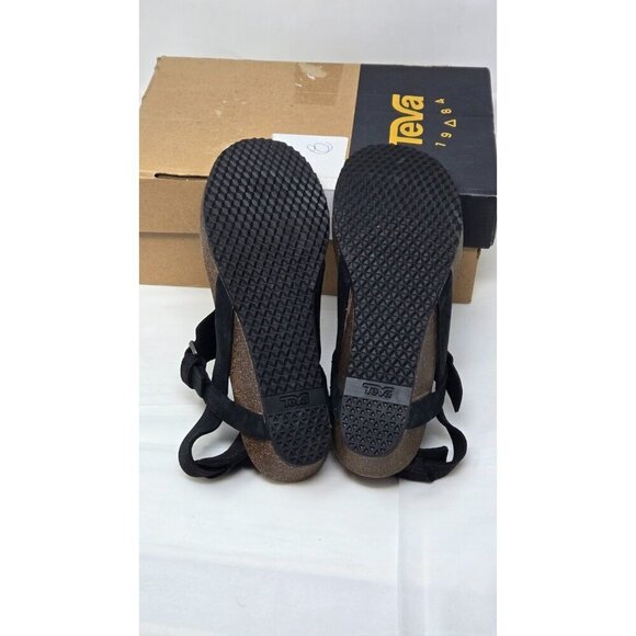 Teva Mahonia 3 Point Wedge black Sandal Women's size 10 - Picture 8 of 9